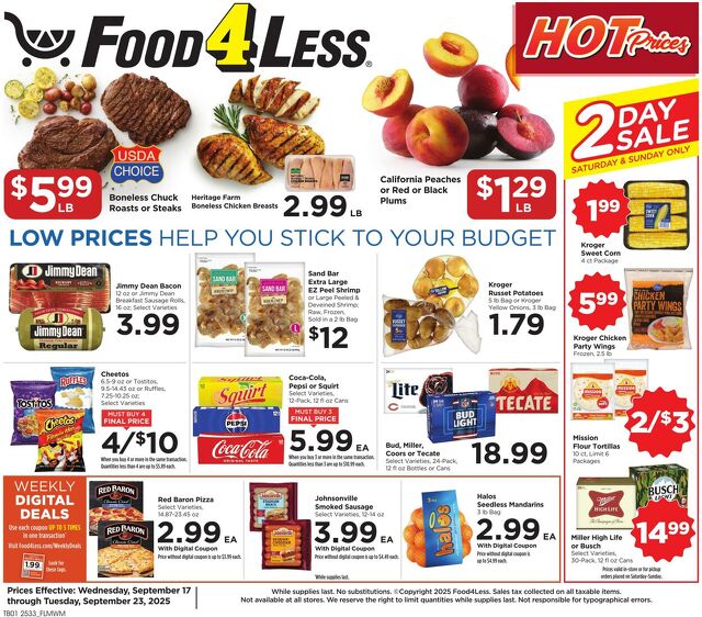 Catalogue Food 4 Less from 09/17/2025