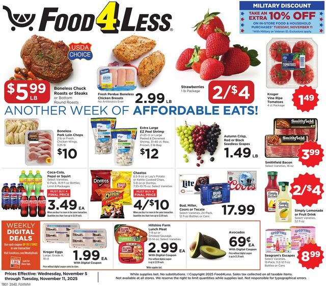 Catalogue Food 4 Less from 11/05/2025