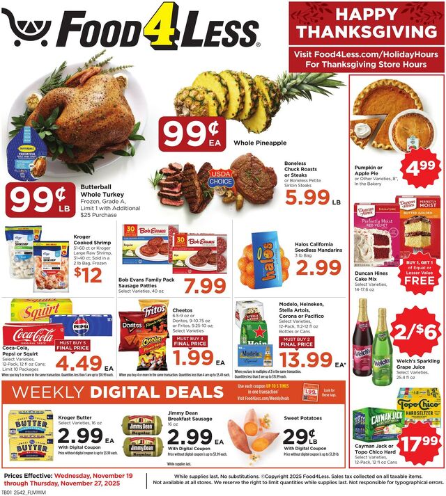 Catalogue Food 4 Less from 11/19/2025