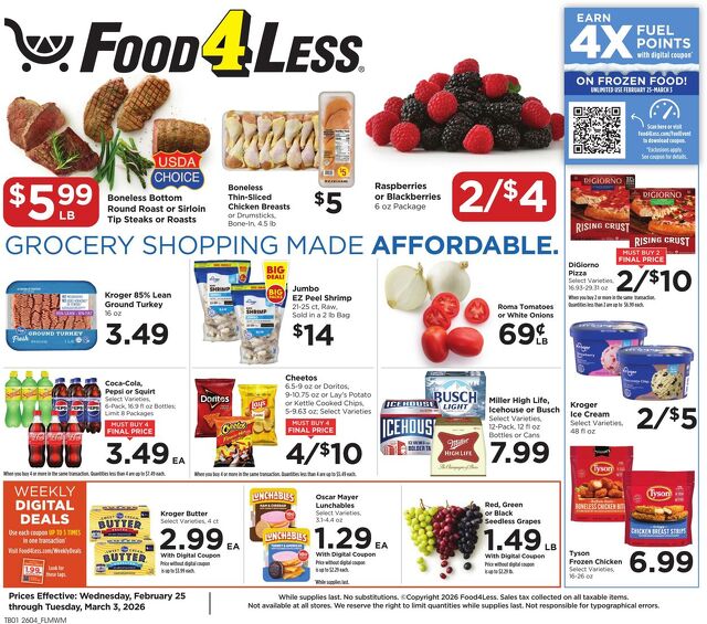Catalogue Food 4 Less from 02/25/2026