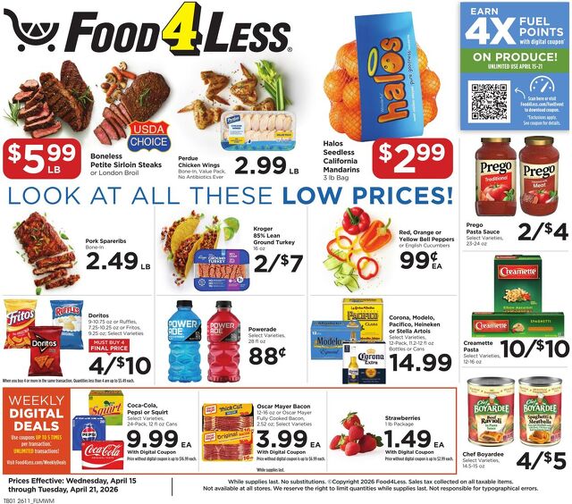 Catalogue Food 4 Less from 04/15/2026
