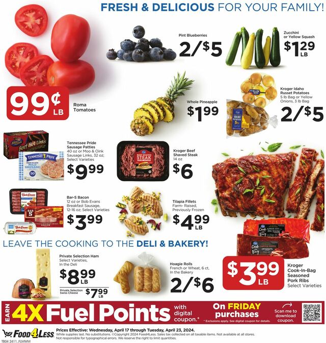 Catalogue Food 4 Less from 04/17/2024
