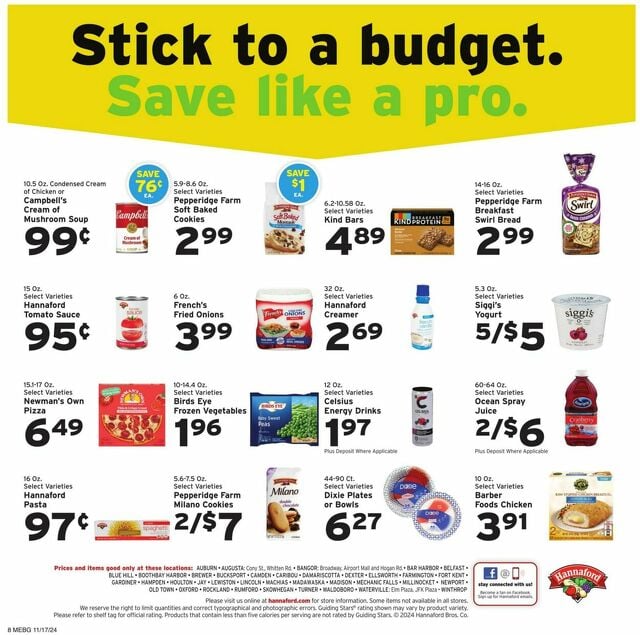 Catalogue Hannaford from 11/17/2024