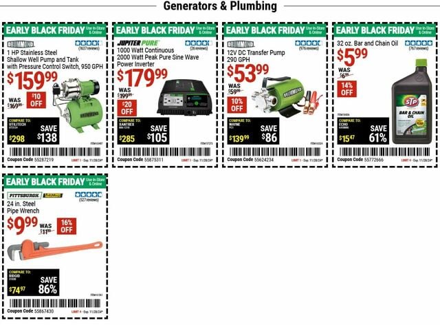 Catalogue Harbor Freight from 11/18/2024