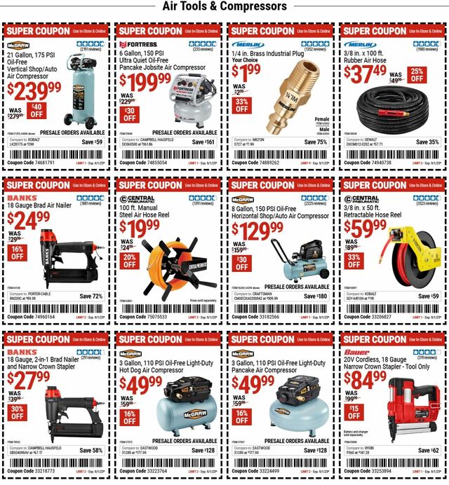 Catalogue Harbor Freight from 08/25/2025