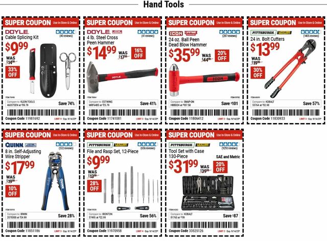 Catalogue Harbor Freight from 09/08/2025