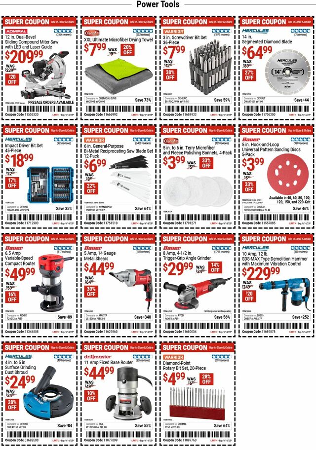 Catalogue Harbor Freight from 09/08/2025