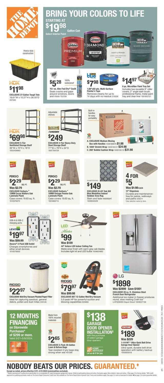 Catalogue Home Depot from 03/21/2024