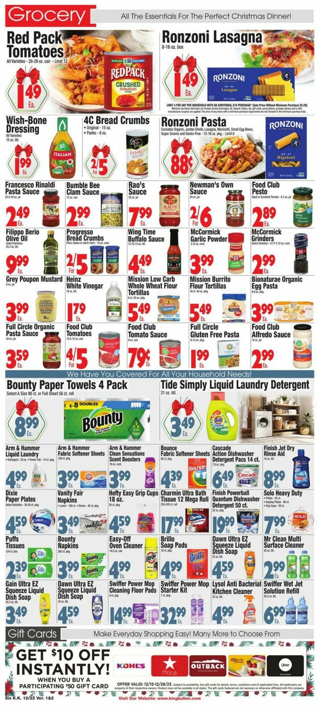 Catalogue King Kullen from 12/22/2023