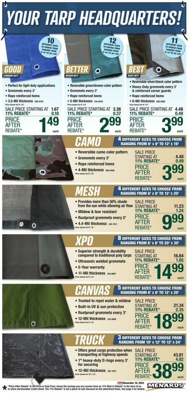 Catalogue Menards from 10/30/2024