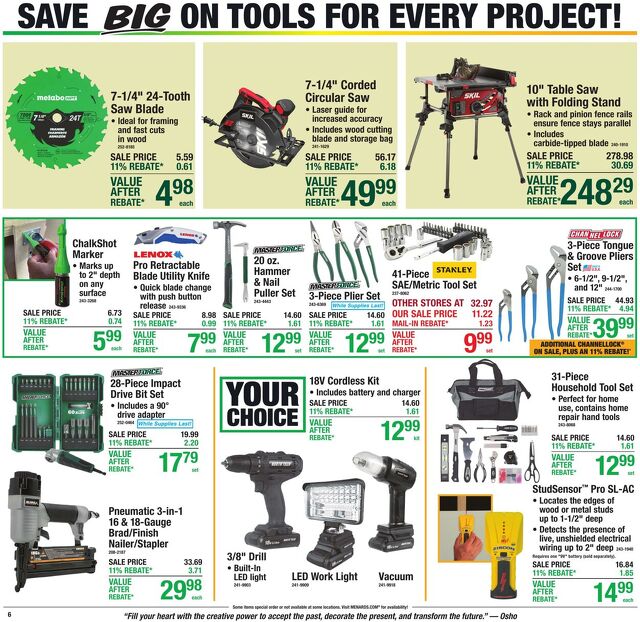 Catalogue Menards from 10/28/2026
