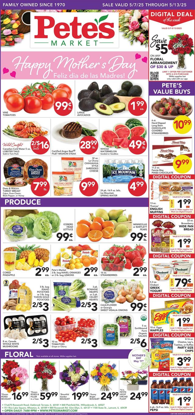 Catalogue Pete's Fresh Market from 05/07/2025