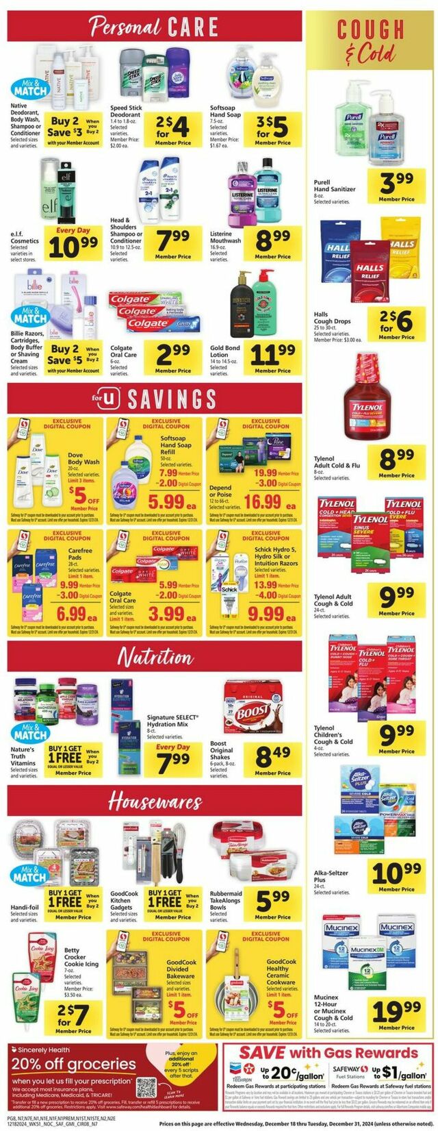 Catalogue Safeway from 12/18/2024