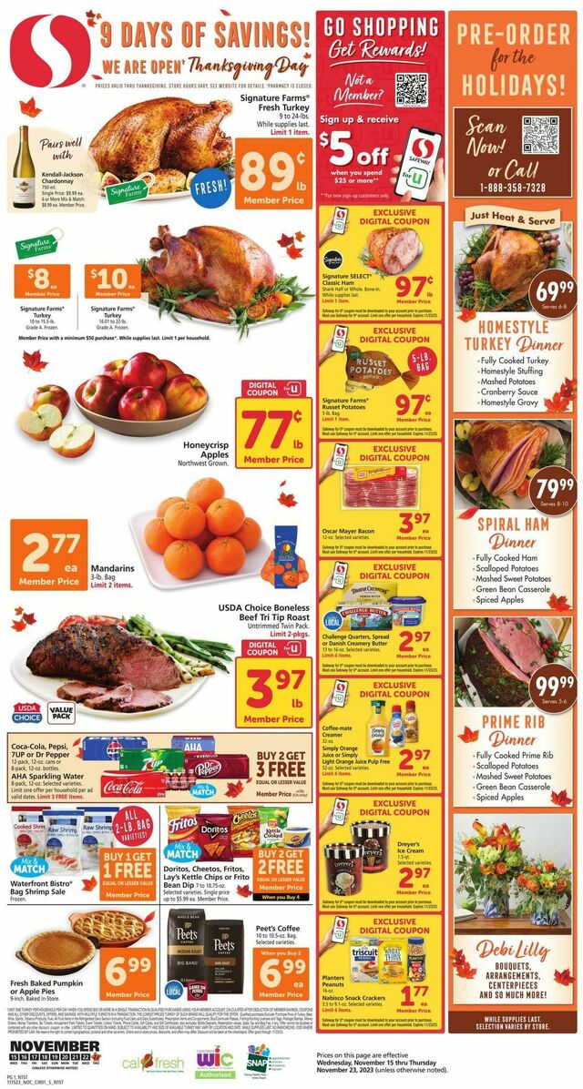 Catalogue Safeway from 11/15/2023
