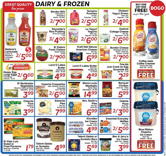Catalogue Sedano's from 09/27/2023