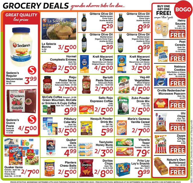 Catalogue Sedano's from 09/27/2023
