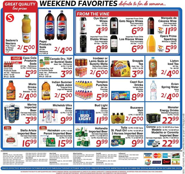 Catalogue Sedano's from 10/18/2023