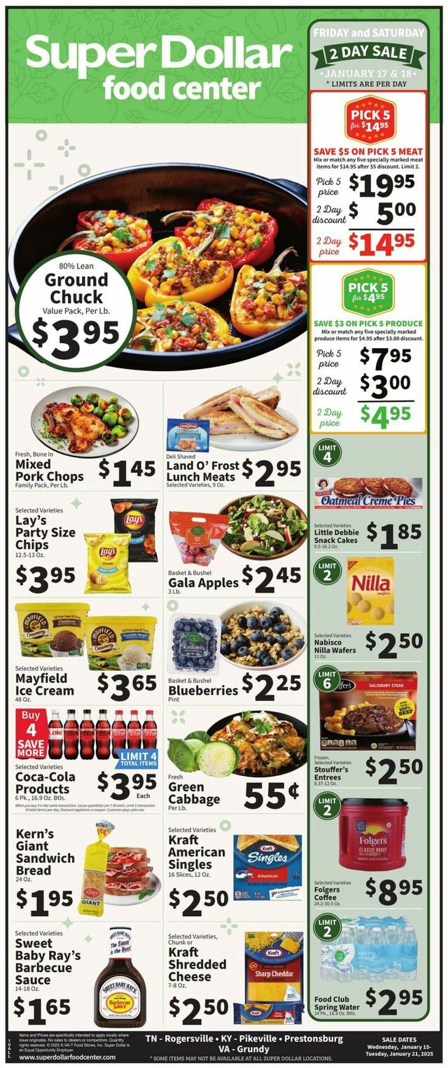 Catalogue Super Dollar Food Center from 01/15/2025