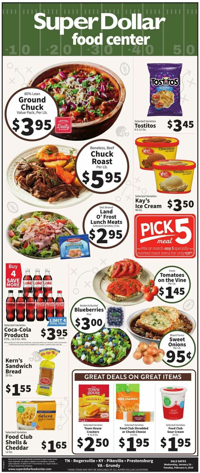 Catalogue Super Dollar Food Center from 01/29/2025