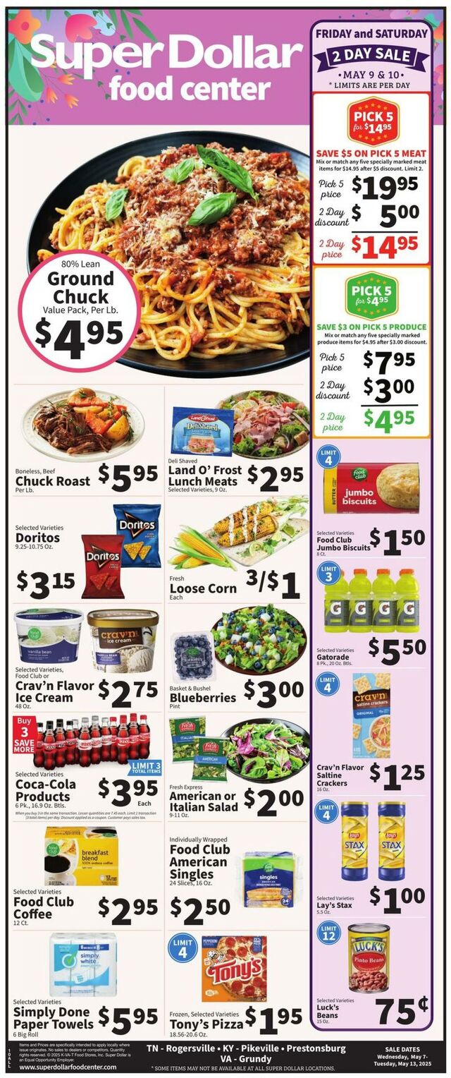 Catalogue Super Dollar Food Center from 05/07/2025