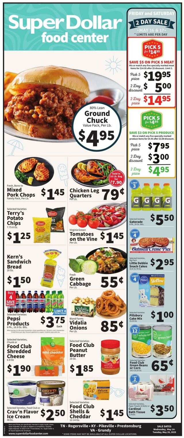 Catalogue Super Dollar Food Center from 05/14/2025