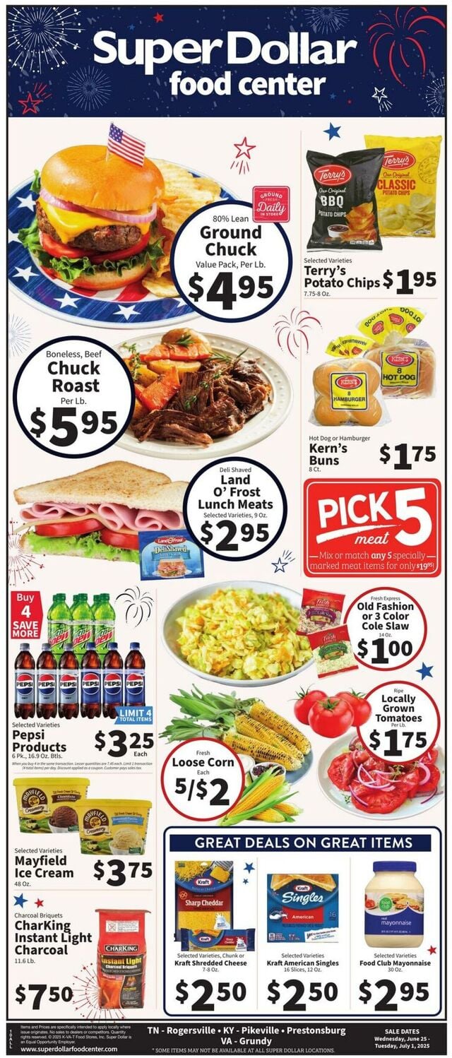 Catalogue Super Dollar Food Center from 06/25/2025