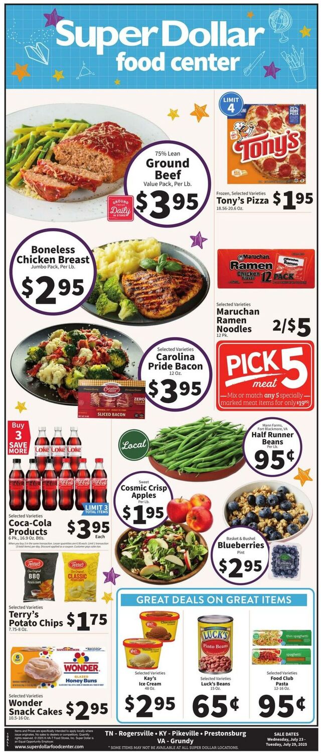 Catalogue Super Dollar Food Center from 07/23/2025