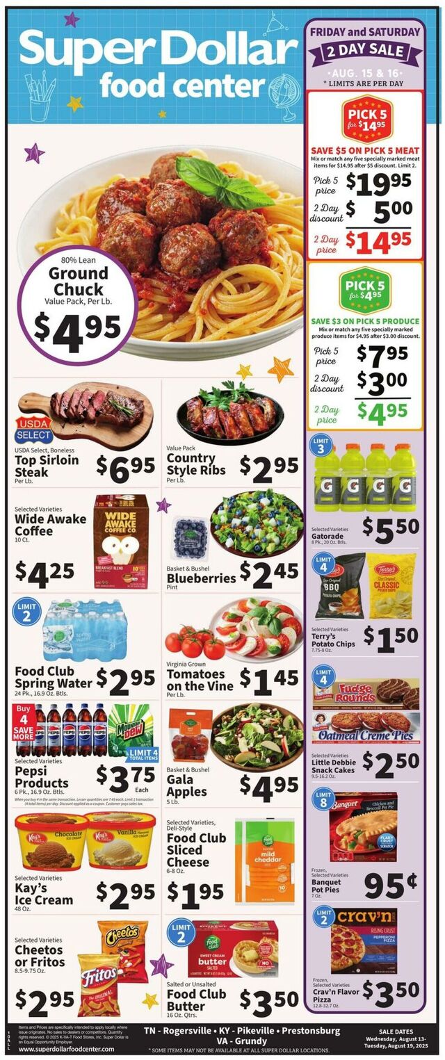 Catalogue Super Dollar Food Center from 08/13/2025