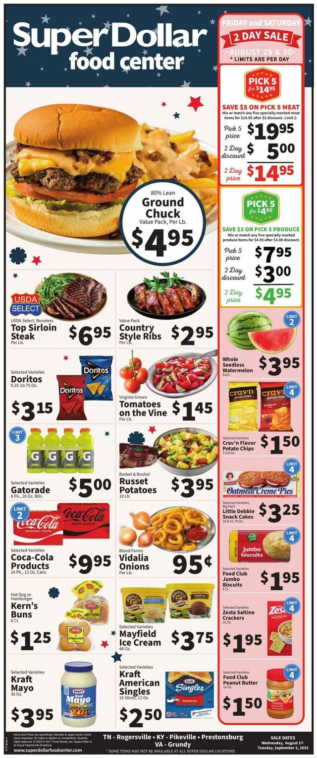 Catalogue Super Dollar Food Center from 08/27/2025