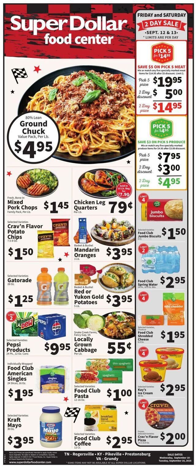 Catalogue Super Dollar Food Center from 09/10/2025