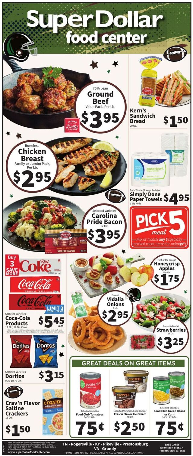 Catalogue Super Dollar Food Center from 09/17/2025
