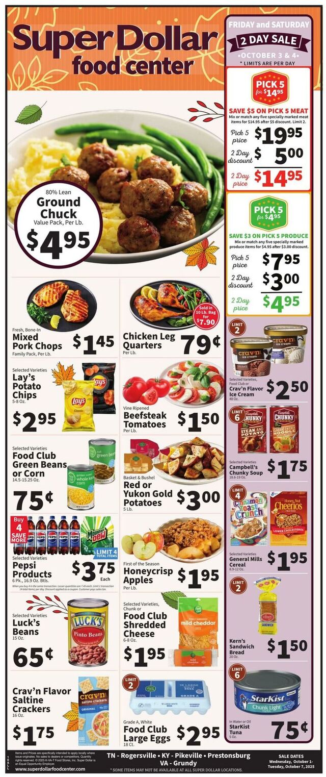 Catalogue Super Dollar Food Center from 10/01/2025