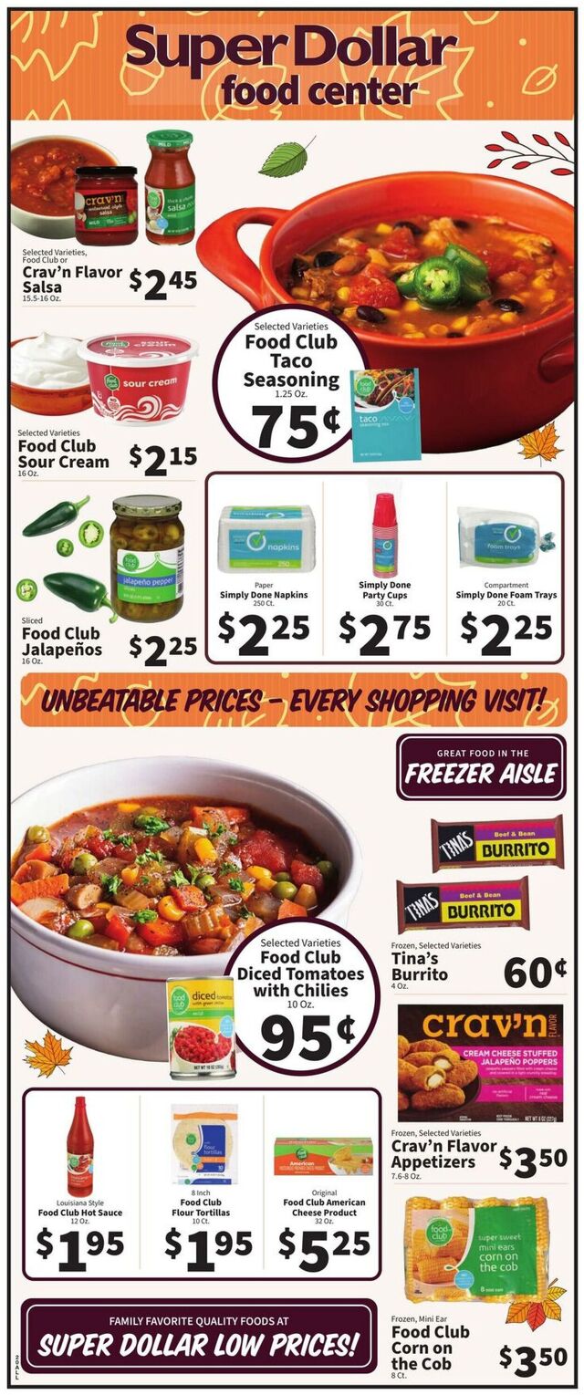 Catalogue Super Dollar Food Center from 10/01/2025