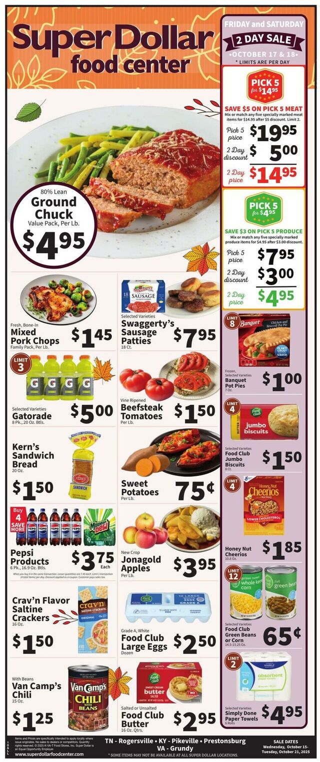 Catalogue Super Dollar Food Center from 10/15/2025