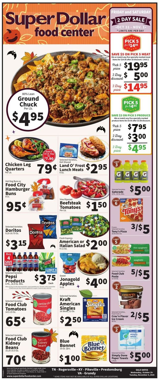 Catalogue Super Dollar Food Center from 10/29/2025