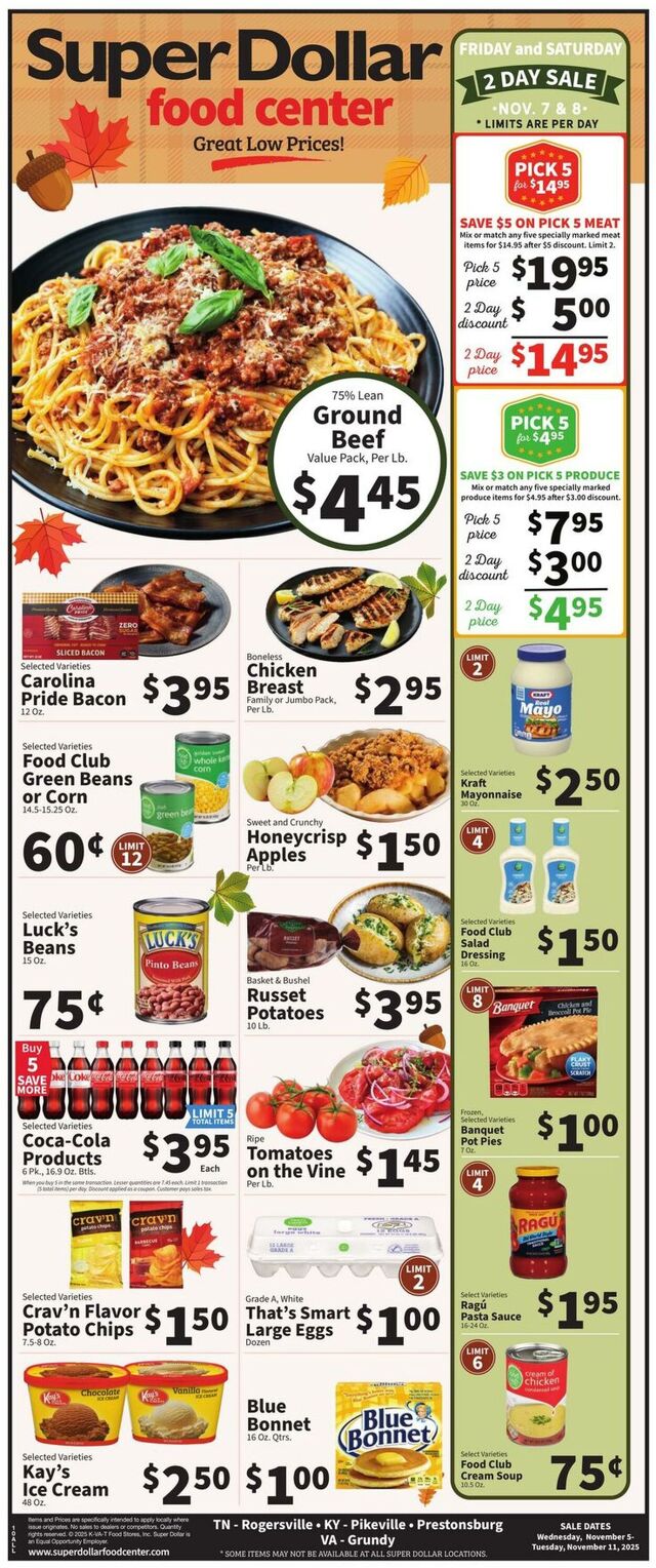 Catalogue Super Dollar Food Center from 11/05/2025