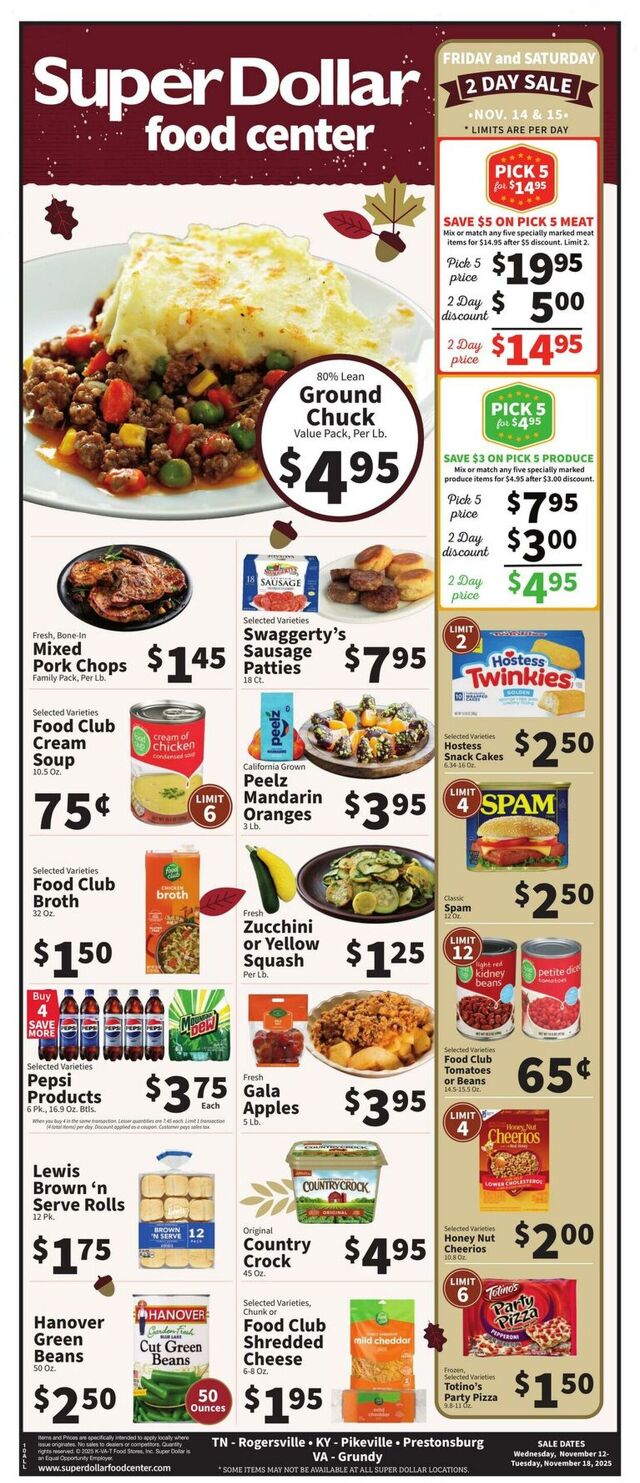 Catalogue Super Dollar Food Center from 11/12/2025