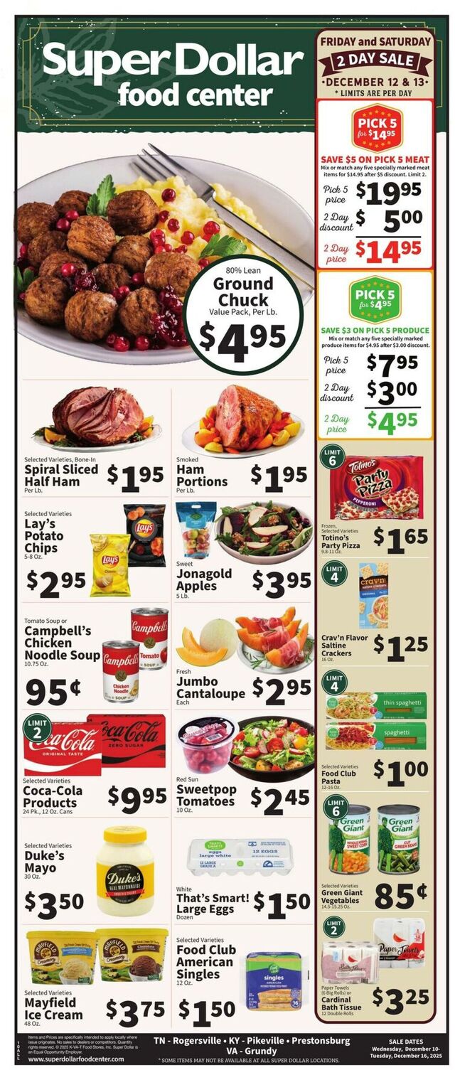 Catalogue Super Dollar Food Center from 12/10/2025