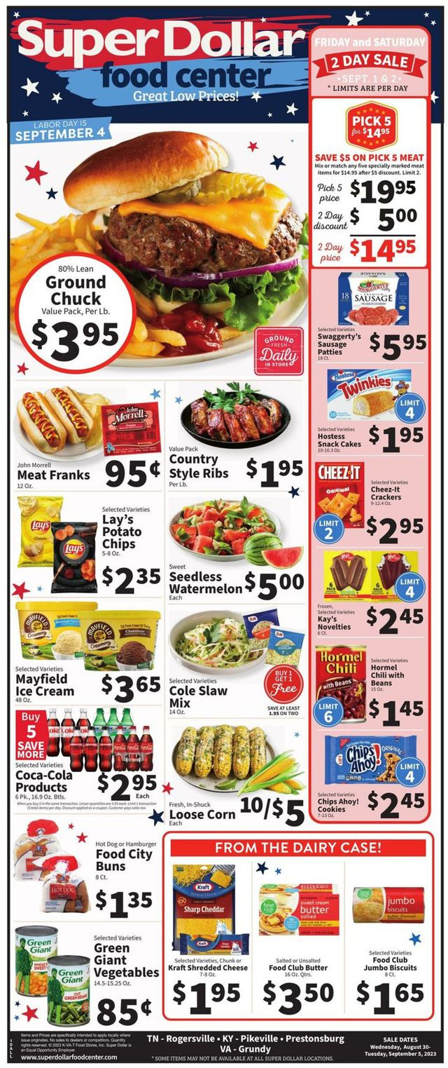 Catalogue Super Dollar Food Center from 08/30/2023