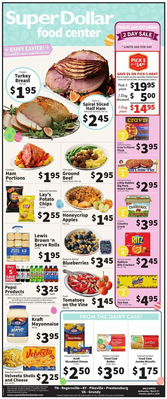 Catalogue Super Dollar Food Center from 03/27/2024