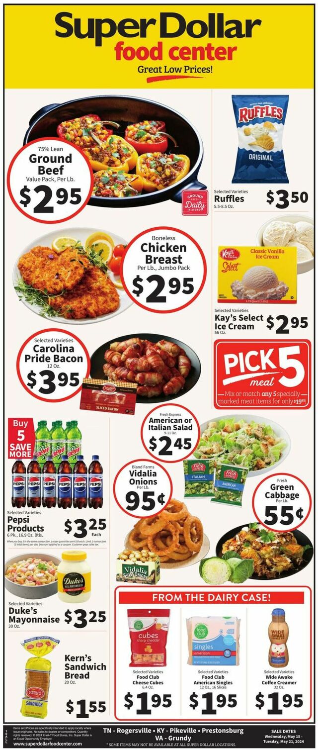 Catalogue Super Dollar Food Center from 05/15/2024