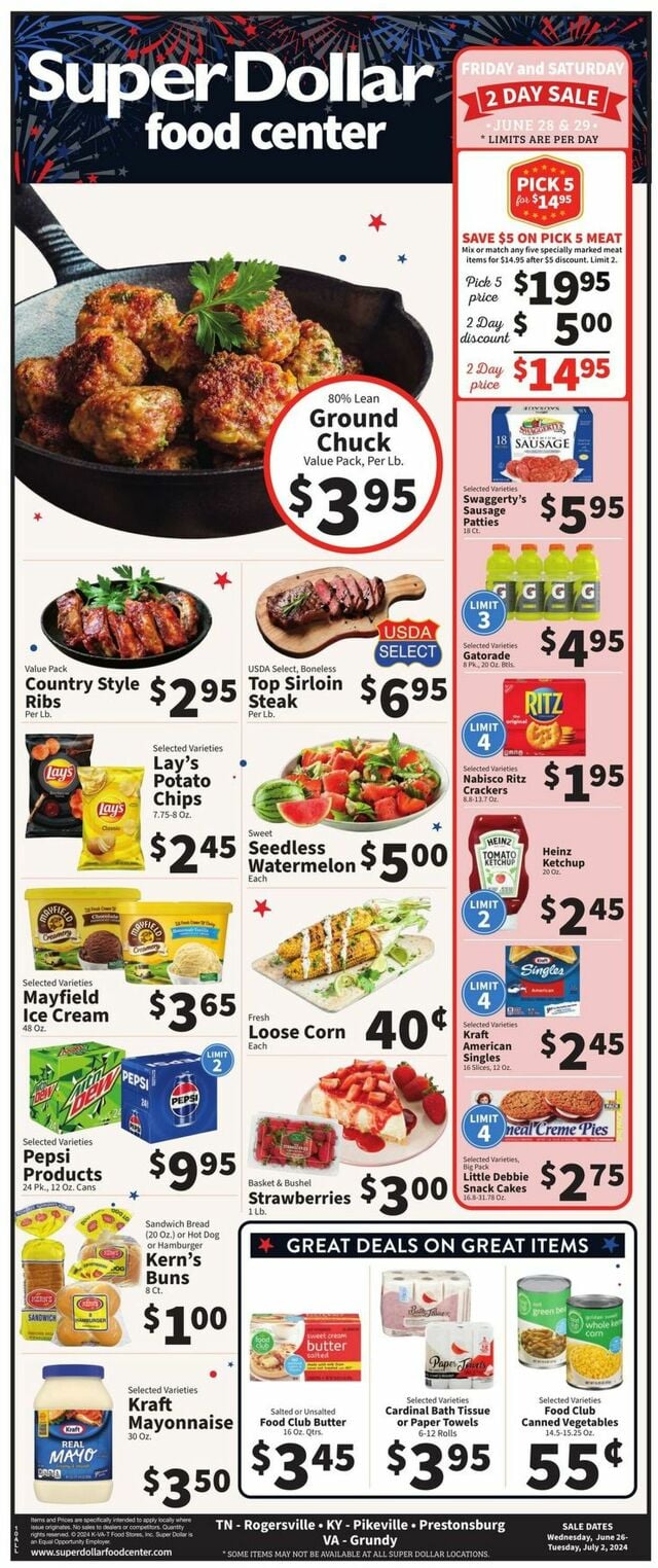 Catalogue Super Dollar Food Center from 06/26/2024