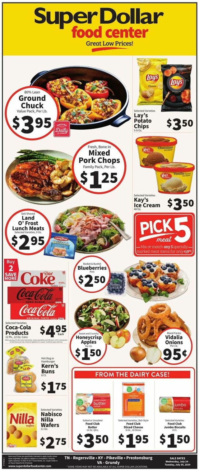 Catalogue Super Dollar Food Center from 07/24/2024