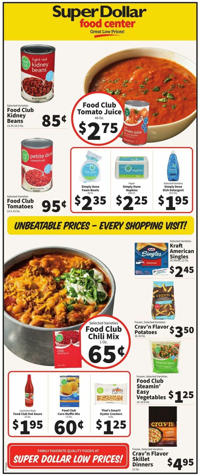 Catalogue Super Dollar Food Center from 09/25/2024