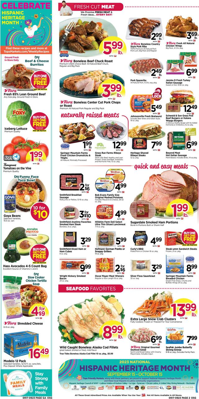 Catalogue Tops Friendly Markets from 09/17/2023